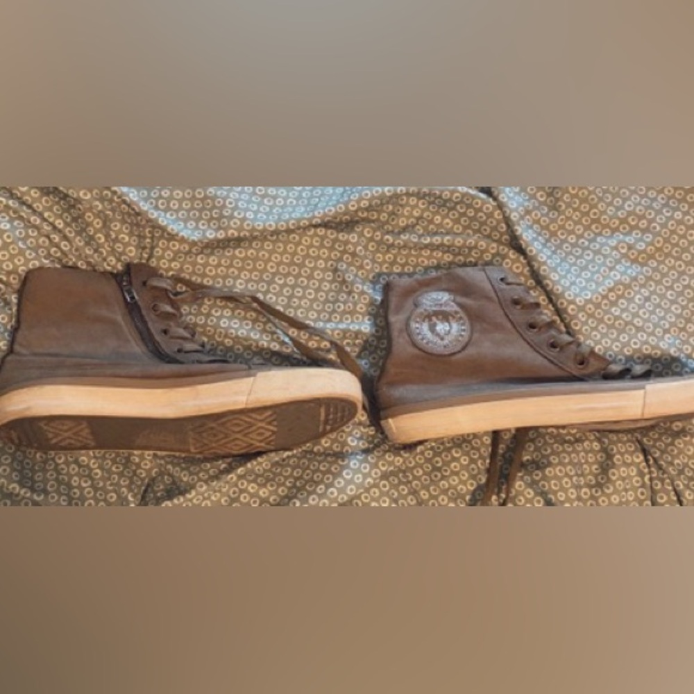 Women's Gray High-Top Suede Sneakers